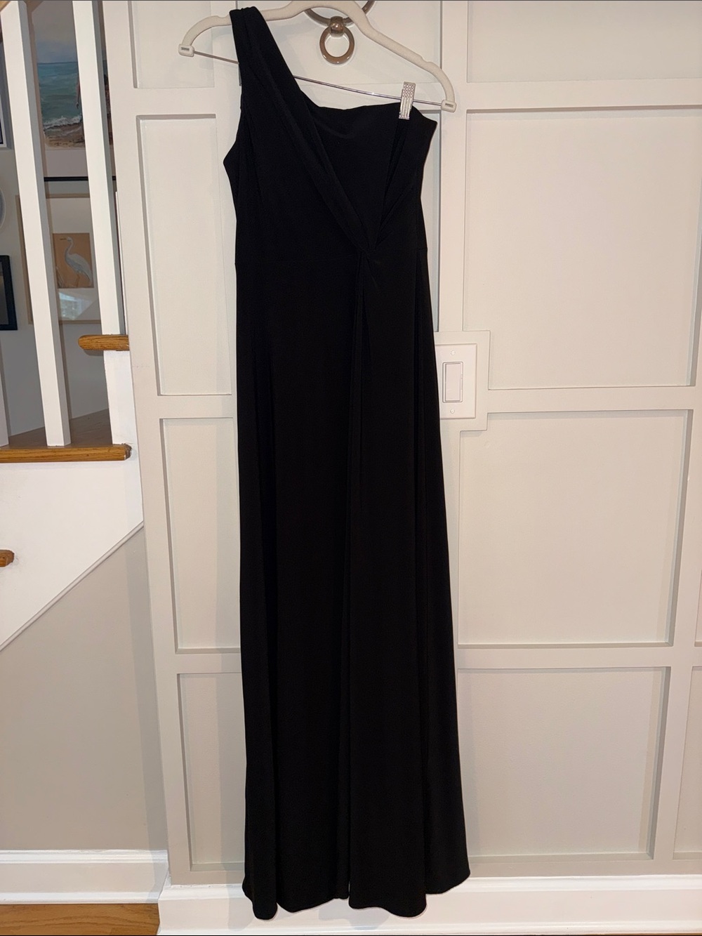 BHLDN Black One-Shoulder Evening Gown size 4